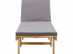 Tumbona plegable con cojín madera maciza de acacia^vidaxl Online