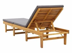 Tumbona plegable con cojín madera maciza de acacia^vidaxl Online