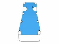 Tumbona plegable con cojín para la cabeza acero turquesa ES110321 Azul Clearance