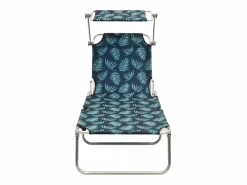 Tumbona plegable con toldo de acero estampado de hojas ES524525^ Sale