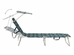 Tumbona plegable con toldo de acero estampado de hojas ES524525^ Sale