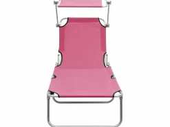 Tumbona|Tumbona plegable con toldo de acero magenta ES56434