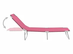 Tumbona plegable de acero y tela ES985924 Rosa Outlet