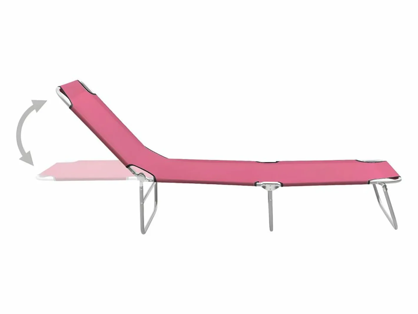 Tumbona plegable de acero y tela ES985924 Rosa Outlet