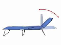 Tumbona plegable de acero con recubrimiento polvo ES911036 Azul Sale