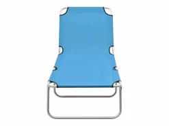 Tumbona plegable de acero y tela turquesa ES612667 Azul Best