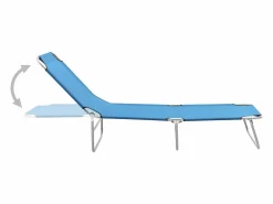 Tumbona plegable de acero y tela turquesa ES612667 Azul Best