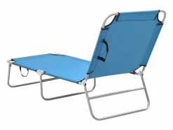 Tumbona plegable de acero y tela turquesa ES612667 Azul Best