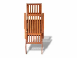Helloshop26 Tumbona tumbona cama de jardín mobiliario de terraza con reposapiés madera maciza de acacia 02_0012569 Marru00f3n Outlet