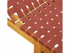 vidaxl Tumbona|Tumbonas 2 unidades madera maciza de acacia y tela roja