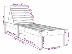 vidaxl Tumbonas 2 unidades madera maciza de pino 199,5x60x74 cm Blanco Clearance