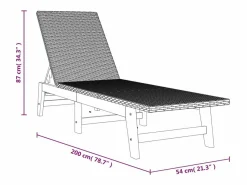 vidaxl Tumbonas con cojines 2 uds ratán sintético madera maciza acacia Negro Outlet
