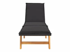 vidaxl Tumbonas con cojines 2 uds ratán sintético madera maciza acacia Negro Outlet