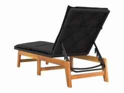 vidaxl Tumbonas con cojines 2 uds ratán sintético madera maciza acacia Negro Outlet