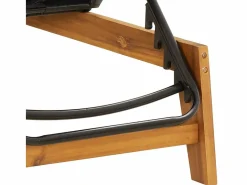 vidaxl Tumbonas con cojines 2 uds ratán sintético madera maciza acacia Negro Outlet
