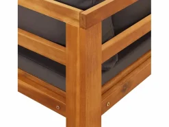 vidaxl Tumbonas con cojines oscuro 2 unidades madera de acacia Gris Online