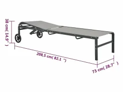 vidaxl Tumbona|Tumbonas con mesa 2 unidades textilene y acero