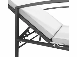 vidaxl Tumbonas con mesita 2 unidades ratán sintético Negro Best