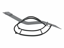 vidaxl Tumbonas mecedoras 2 uds acero y textilene Gris Best