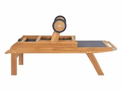 vidaxl Tumbona|Tumbonas plegables con ruedas 2 uds teca maciza y textilene