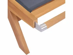 vidaxl Tumbona|Tumbonas plegables con ruedas 2 uds teca maciza y textilene