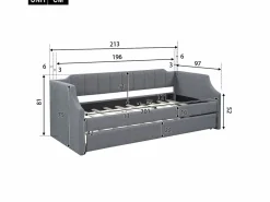Tumbonas 90x200/190 cm - diván individual tapizado con nido -^OKWISH Discount