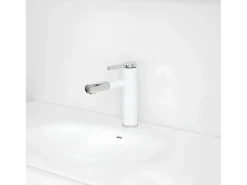 Essebagno Ultrate grifo mezclador bajo y cromado para lavabo Blanco