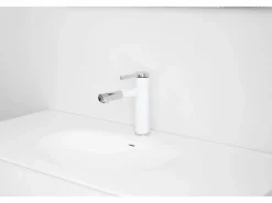 Essebagno Ultrate grifo mezclador bajo y cromado para lavabo Blanco