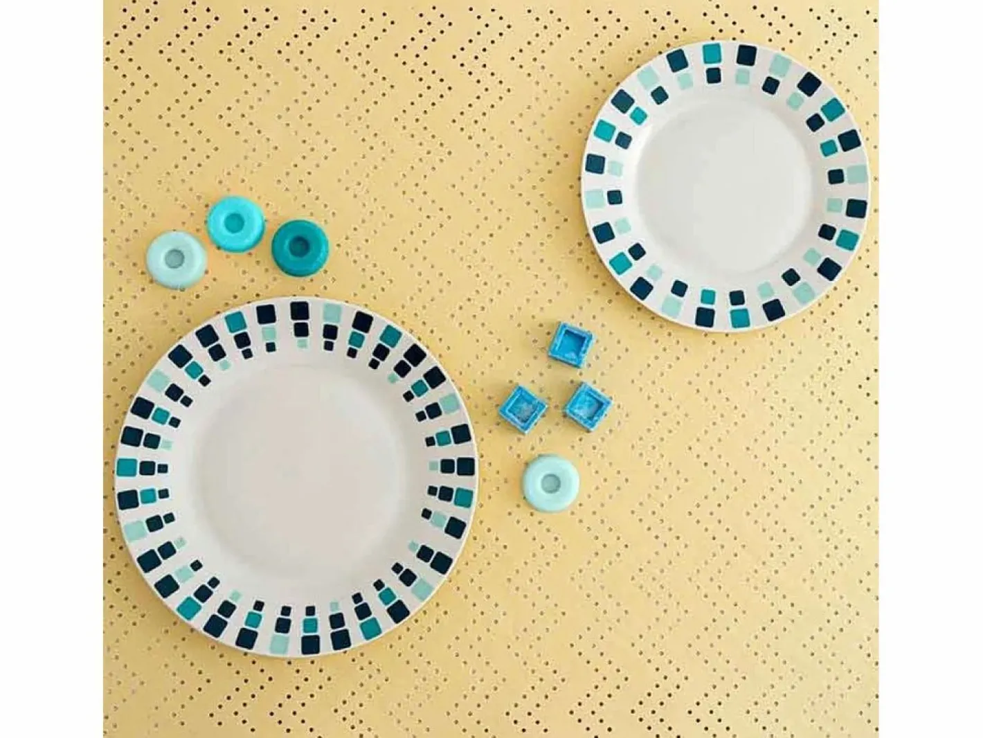 Vajilla Simetric Quid 18 piezas 6 servicios porcelana blanco/ Azul Hot