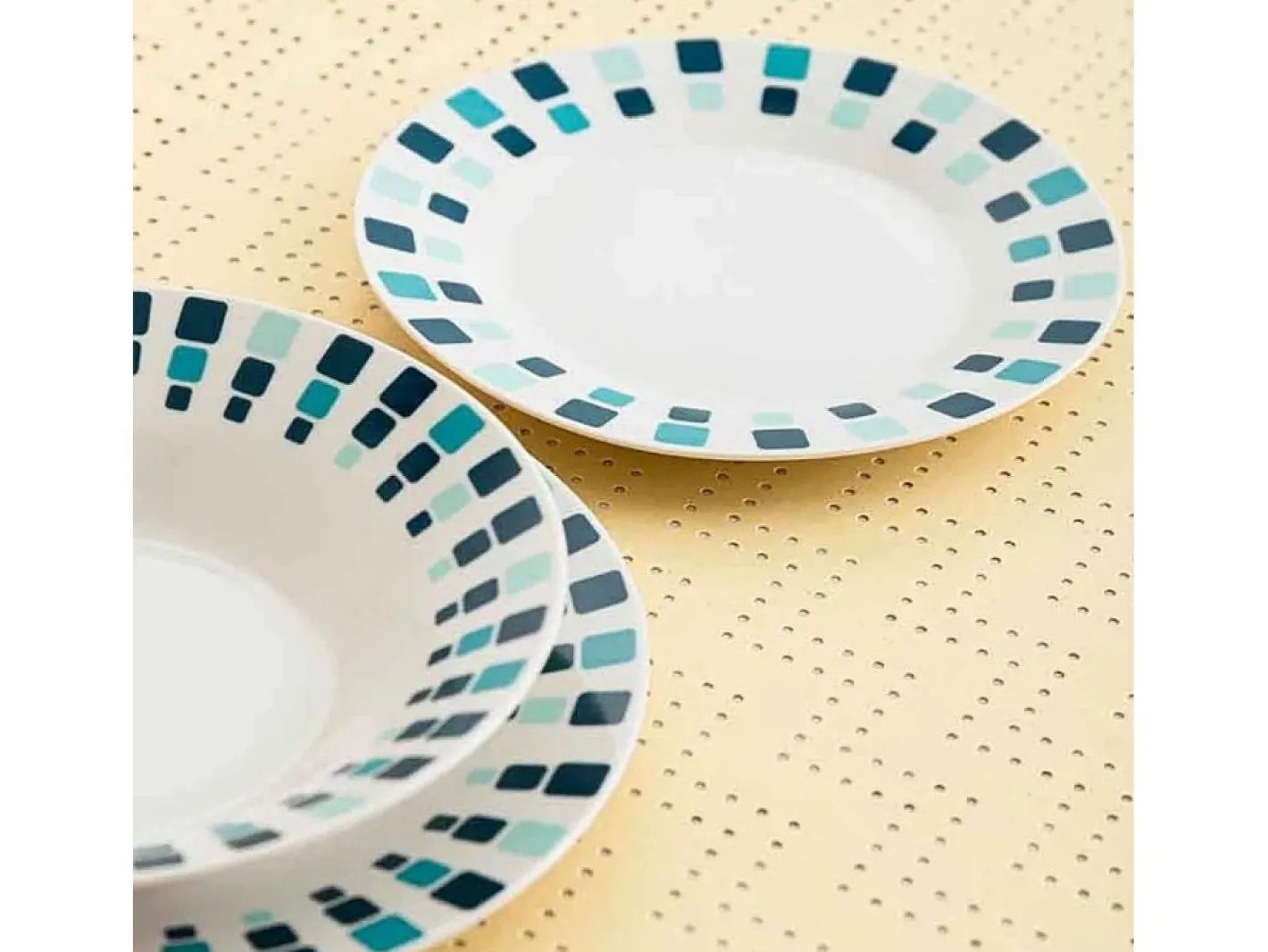 Vajilla Simetric Quid 18 piezas 6 servicios porcelana blanco/ Azul Hot