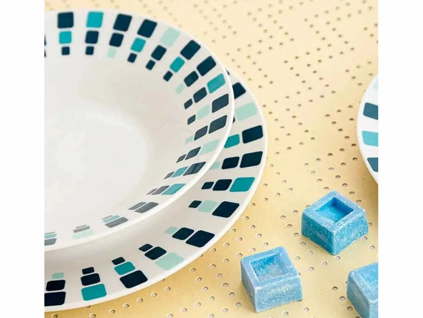 Vajilla Simetric Quid 18 piezas 6 servicios porcelana blanco/ Azul Hot