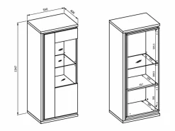 Vajillero 1 puerta apertura hacia la derecha Iria Cachemira y Madera^Petits-Meubles Best