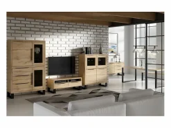Petits-Meubles Vitrina Para Vajilla|Vajillero 3 puertas 3 cajones Eden Madera y Metal