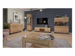 Petits-Meubles Vitrina Para Vajilla|Vajillero 2 puertas con LED Ruben Madera