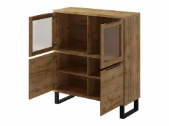 Petits-Meubles Vitrina Para Vajilla|Vajillero 4 puertas Eden Madera y Metal