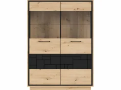 Petits-Meubles Vajillero 2 puertas Elijah Madera y Negro Outlet