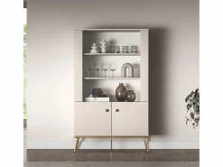 Vajillero 4 puertas Olivia Cachemira y Dorado^Petits-Meubles Discount