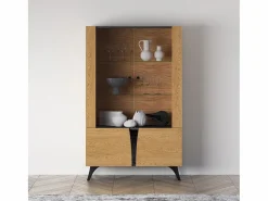 Petits-Meubles Vajillero 4 puertas Soah Madera y Negro New