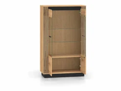 Petits-Meubles Vajillero 2 puertas Solal Madera y Negro Color natural claro Sale