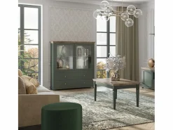 Petits-Meubles Vajillero 2 puertas y 2 cajones Martin y Madera Verde New