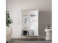 Petits-Meubles Vitrina Para Vajilla|Vajillero 2 puertas Zora y Dorado