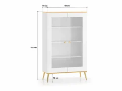 Petits-Meubles Vitrina Para Vajilla|Vajillero 2 puertas Zora y Dorado