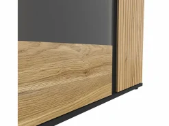 Petits-Meubles Vajillero aparador 2 puertas Pia Negro y Madera Color natural claro Online
