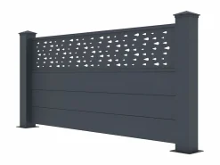 EXPERTLAND Cercados Y Ocultación|Valla de aluminio Ancho 189 x Alt. 89 cm antracita BAZIO