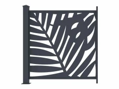EXPERTLAND Cercados Y Ocultación|Valla de aluminio antracita motivo vegetal kit de extensión Alt.144 x An.110 cm BRAMENO
