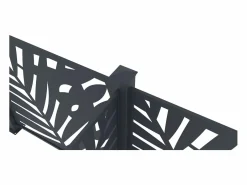 EXPERTLAND Cercados Y Ocultación|Valla de aluminio antracita motivo vegetal kit de extensión Alt.144 x An.110 cm BRAMENO