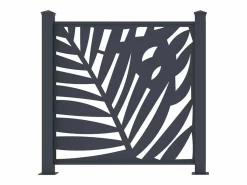 EXPERTLAND Valla de aluminio antracita motivo vegetal kit inicial Alt.144 x An.118 cm BRAMENO Gris antracita