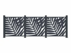 EXPERTLAND Valla de aluminio antracita motivo vegetal kit inicial Alt.144 x An.118 cm BRAMENO Gris antracita
