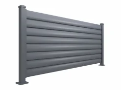 EXPERTLAND Valla de aluminio con lamas - H80 x L173 cm - - BAROMA Gris antracita Outlet