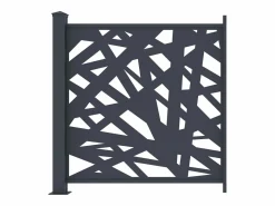 EXPERTLAND Valla de aluminio con motivo geométrico kit de extensión Alt.144 x An.110 cm Antracita BRAMENO Gris antracita Discount